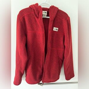 The North Face Red Fleece Full Zip Hoodie